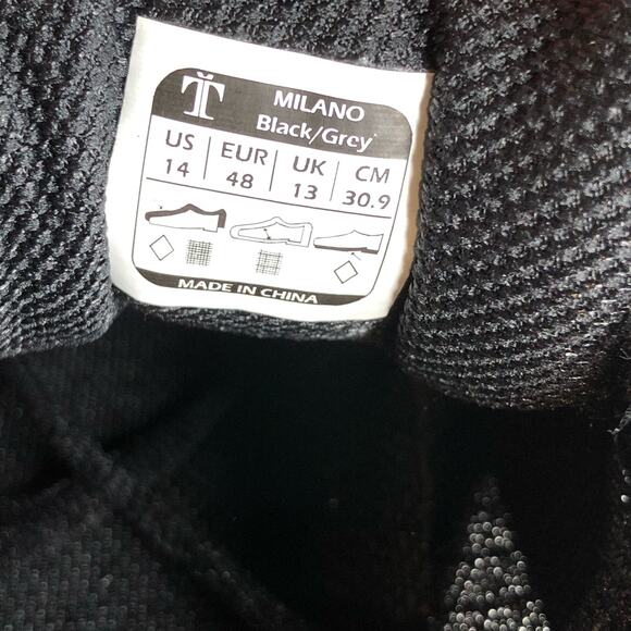 Tommaso NWOT Mens‎ Size 14 Cycling Walk or Ride Cleat Style Milano Black/Grey